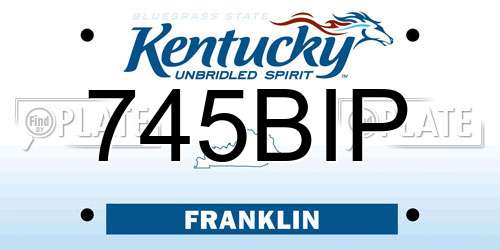 745BIP Kentucky License Plate