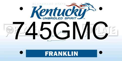 745GMC Kentucky License Plate