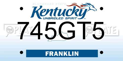 745GT5 Kentucky License Plate