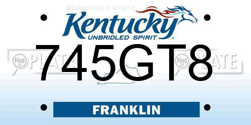 745GT8 Kentucky License Plate