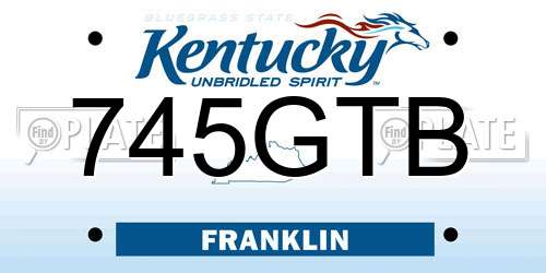 745GTB Kentucky License Plate