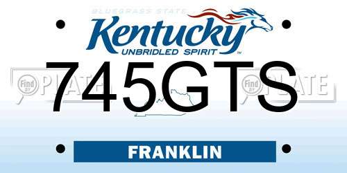 745GTS Kentucky License Plate