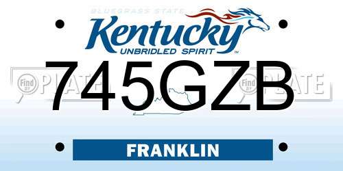 745GZB Kentucky License Plate
