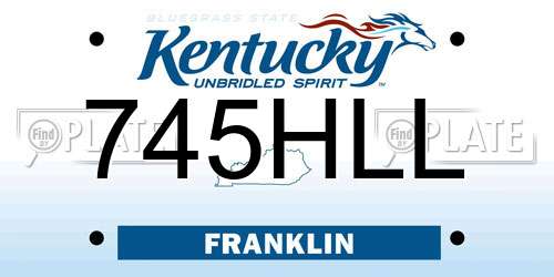 745HLL Kentucky License Plate