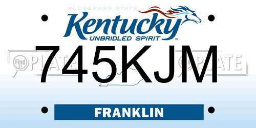 745KJM Kentucky License Plate