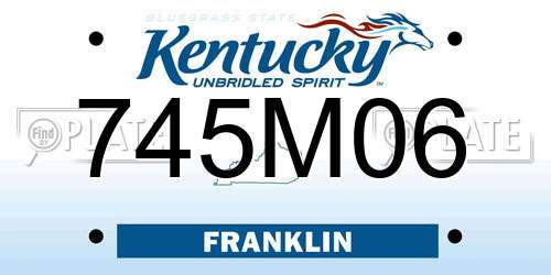 745M06 Kentucky License Plate
