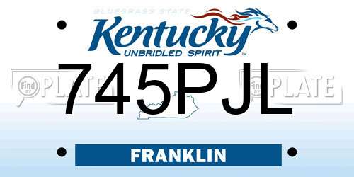 745PJL Kentucky License Plate