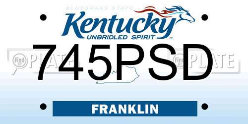 745PSD Kentucky License Plate