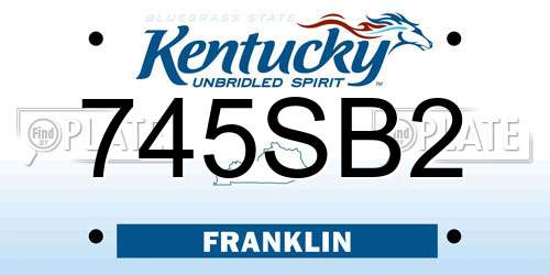 745SB2 Kentucky License Plate
