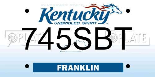 745SBT Kentucky License Plate