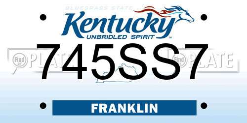 745SS7 Kentucky License Plate
