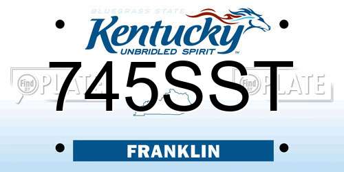 745SST Kentucky License Plate