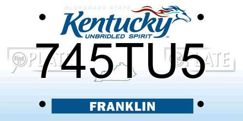 745TU5 Kentucky License Plate