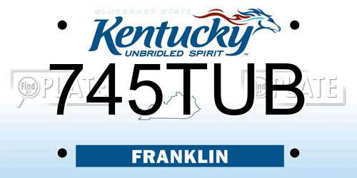 745TUB Kentucky License Plate