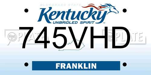 745VHD Kentucky License Plate