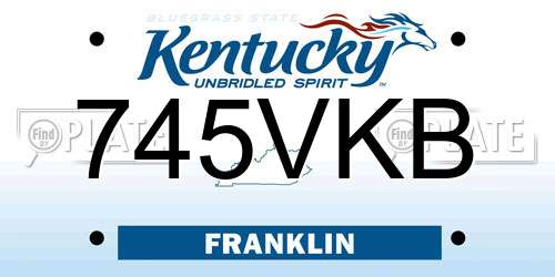 745VKB Kentucky License Plate