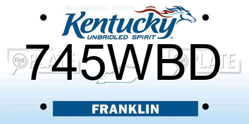 745WBD Kentucky License Plate