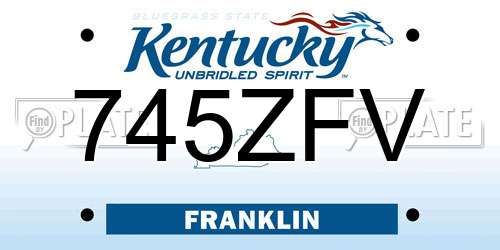 745ZFV Kentucky License Plate