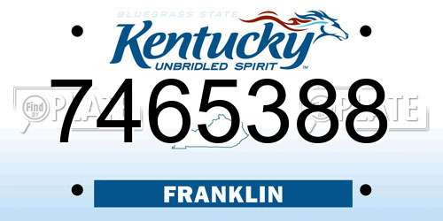 7465388 Kentucky License Plate