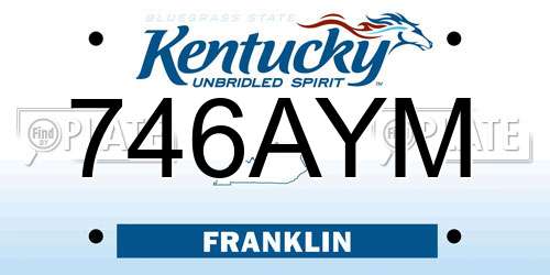 746AYM Kentucky License Plate