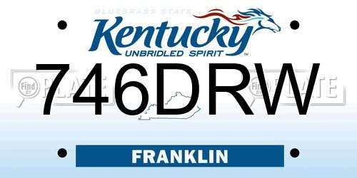 746DRW Kentucky License Plate