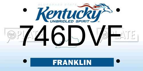 746DVF Kentucky License Plate