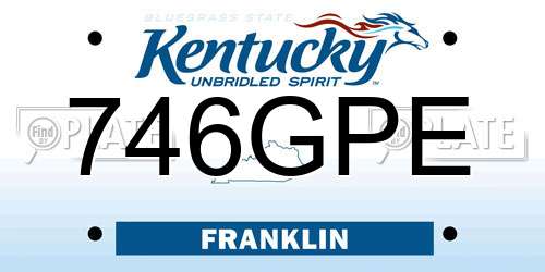 746GPE Kentucky License Plate