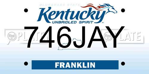746JAY Kentucky License Plate