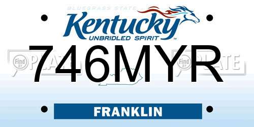 746MYR Kentucky License Plate