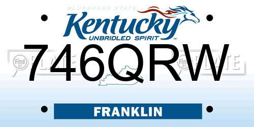 746QRW Kentucky License Plate
