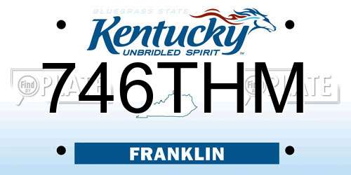 746THM Kentucky License Plate