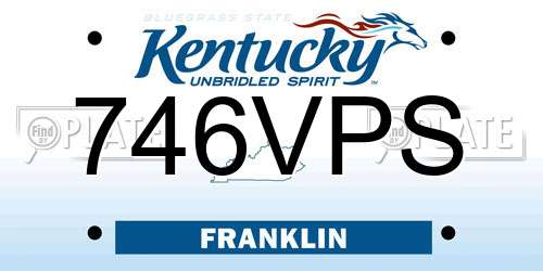 746VPS Kentucky License Plate
