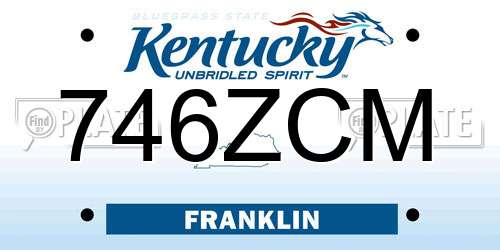 746ZCM Kentucky License Plate