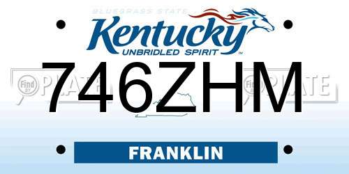 746ZHM Kentucky License Plate