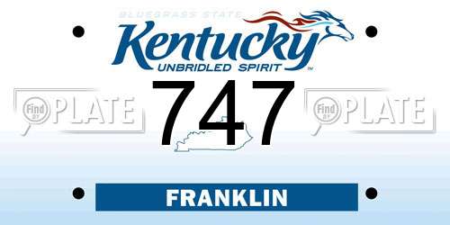 747 Kentucky License Plate