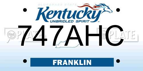 747AHC Kentucky License Plate