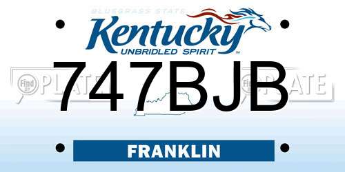 747BJB Kentucky License Plate