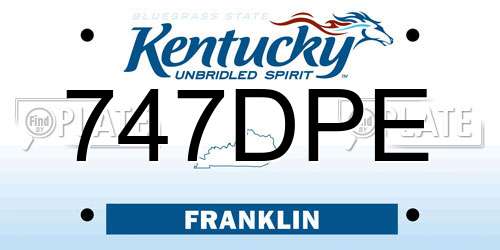 747DPE Kentucky License Plate