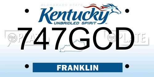 747GCD Kentucky License Plate