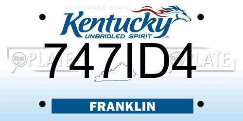 747ID4 Kentucky License Plate
