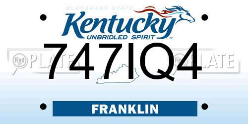 747IQ4 Kentucky License Plate