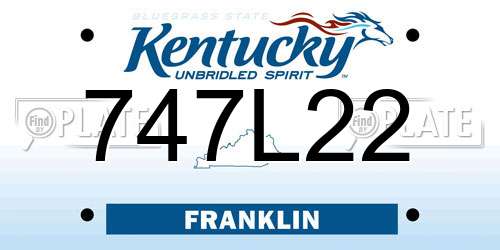 747L22 Kentucky License Plate