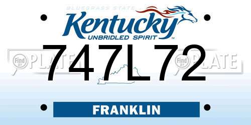 747L72 Kentucky License Plate