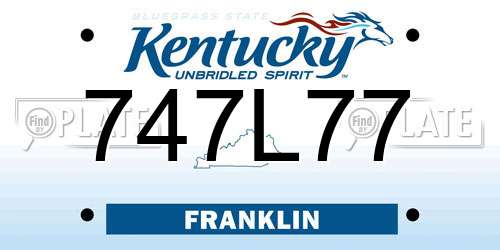 747L77 Kentucky License Plate
