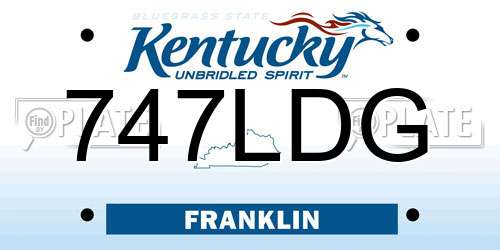 747LDG Kentucky License Plate