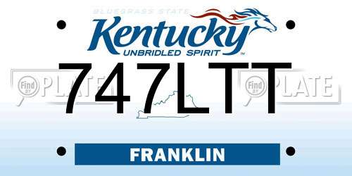 747LTT Kentucky License Plate