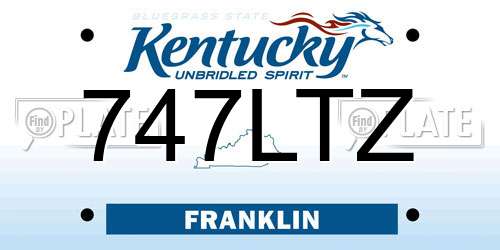 747LTZ Kentucky License Plate