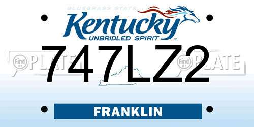747LZ2 Kentucky License Plate