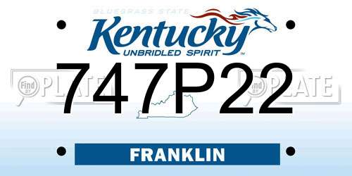 747P22 Kentucky License Plate