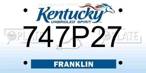 747P27 Kentucky License Plate